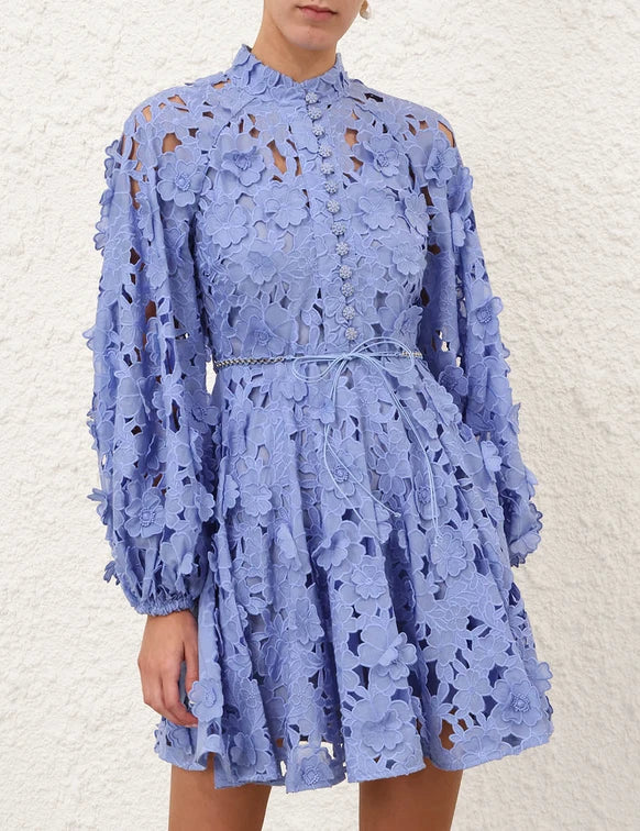 zimmermann long sleeve mini dress Zimmermann Patience Long Sleeve Mini Jacaranda