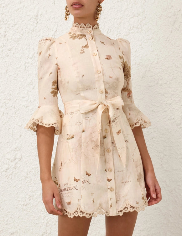 Zimmermann Applique Mini Dress Map Print – ShopSixtyFive