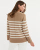 State Of Cotton The Kittery Stripe Cotton Sweater Light Camel Ivory