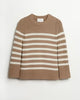 State Of Cotton The Kittery Stripe Cotton Sweater Light Camel Ivory