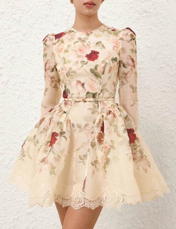 zimmermann hypnotic lace dress Zimmermann Hypnotic Lace Trim Mini Dress Cream Cascade – ShopSixtyFive
